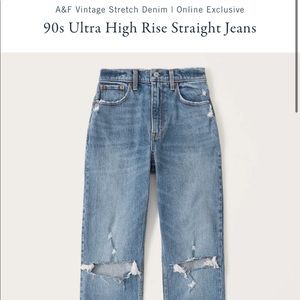 A&F 90s Straight Ultra High Rise Denim
